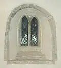 St Margaret's parish church: paired lancet windows in Norman opening