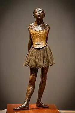 Impressionist sculpture of The Little Dancer of Fourteen Years by Edgar Degas on display at the St. Louis Art Museum.