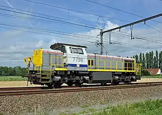 Image 8 SNCB Class 77 Photograph: Marc Ryckaert The SNCB Class 77 is a class of 4-axle B'B' diesel-hydraulic locomotive designed for shunting and freight work. It was manufactured at the beginning of the 2000s by Siemens Schienenfahrzeugtechnik, and later by Vossloh at the Maschinenbau Kiel plant in Kiel, Germany, for the National Railway Company of Belgium (SNCB/NMBS). More selected pictures