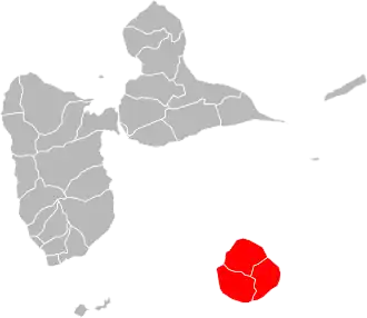 Location of Marie-Galante within the department