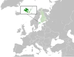 Map showing Åland in Europe