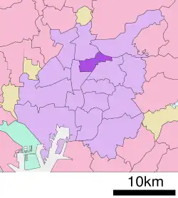 Location of Higashi-ku in Nagoya