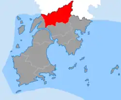 Location of Qinggang Town in Yuhuan.