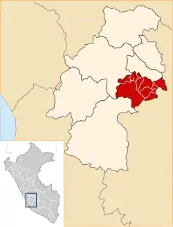 Location of Angaraes in the Huancavelica Region