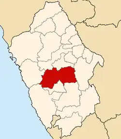 The location of the Pira district in Peru