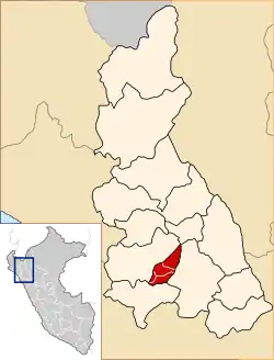 Location of San Pablo in the Cajamarca Region