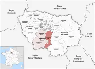 Location within the region Île-de-France