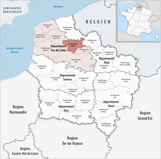 Location within the region Hauts-de-France