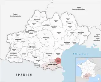 Location within the region Occitanie