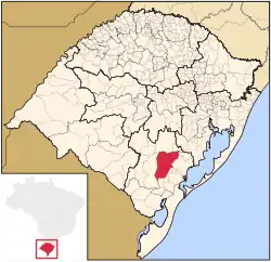 Location of Canguçu in Rio Grande do Sul