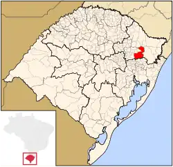 Location in Rio Grande do Sul
