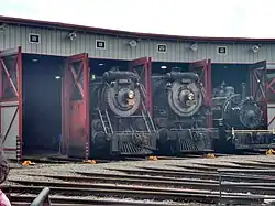CN No. 3254 on display next to Canadian Pacific 2317 and E.J. Lavino and Company 3, on September 3, 2017