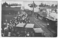 Waiting for train, Long Beach, August 1911, looking south, probably from depot window or roof