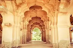 Multifoil arches inside Lotus Mahal, Hampi, India. An example of Vijayanagara architecture from the 16th century.[41]