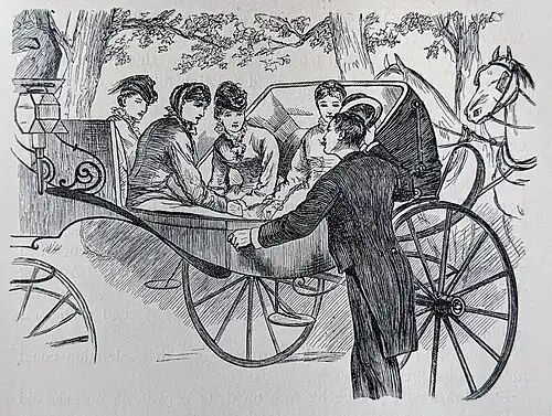 Little Women (1880) "He put the sisters into the carriage."