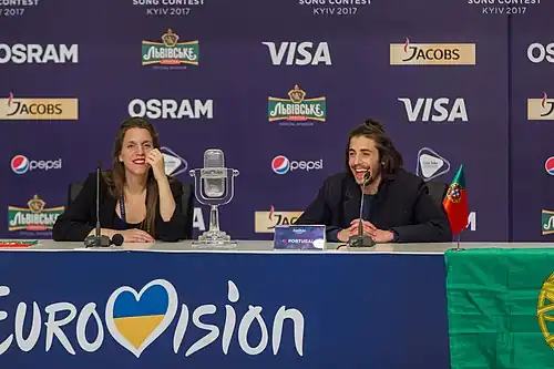 Luísa and Salvador Sobral after winning the Eurovision Song Contest 2017.