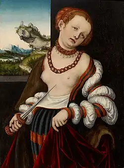 Lucas Cranach the Elder, The Suicide of Lucretia * (1529), 74.9 x 53.9 cm