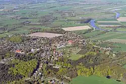 Aerial view in 2012 with Oste