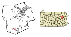 Location of Conyngham in Luzerne County, Pennsylvania.