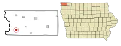 Location of Inwood, Iowa