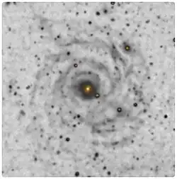 Processed image of Malin 1 by Giuseppe Donatiello showing its weak spiral arms