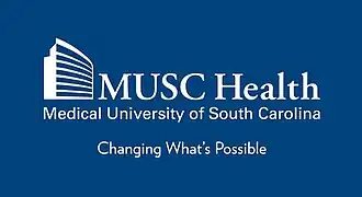 Logo for MUSC Health on a navy background