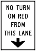 R10-11d No turn on red from this lane