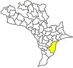 Mandal map of Krishna district showing Machilipatnam mandal (in yellow)