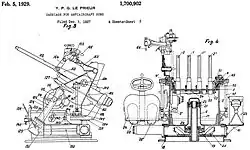 A quadruple naval mounting, as illustrated in US Patent 1700902 filed by Yves Le Prieur