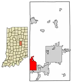 Location in Madison County, Indiana