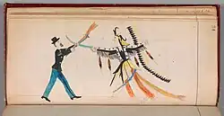 Cheyenne warrior fighting a US soldier