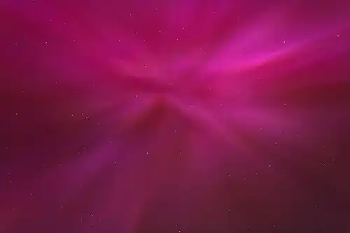 Aurora at zenith, Brastad, Sweden (58°N GLAT, 55°N MLAT)