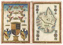 Dedication leaf and map of Corsica