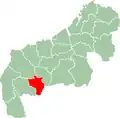 Map of Mahajanga showing the location of Ambatomainty.