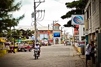 Main Street in San Pedro, Belize, looking south