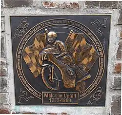 Commemorative plaque installed into a wall during 2013 at Station Terrace, Caerphilly