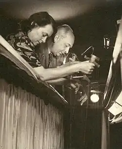 Josef Skupa and his wife, Jiřina Skupová, performing c. 1940