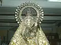 Details of the face of the image of Our Lady of Manaoag.