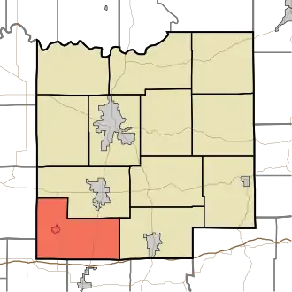 Location of Cass Township in Dubois County