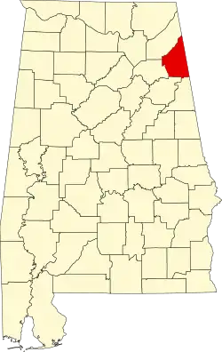 State map highlighting Cherokee County