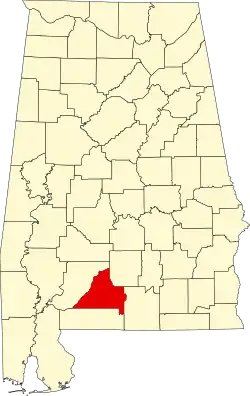 State map highlighting Conecuh County