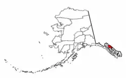 Map of Alaska highlighting Juneau Borough