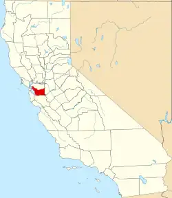 State map highlighting Alameda County
