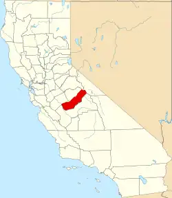 State map highlighting Madera County