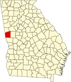 State map highlighting Troup County