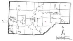 Location of Guys Mills in Crawford County