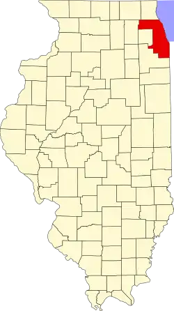 Cook County's location in Illinois