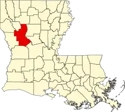 Location within the U.S. state of Louisiana
