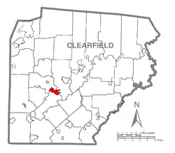 Location of Lumber City in Clearfield County