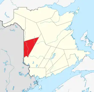 Location within New Brunswick.